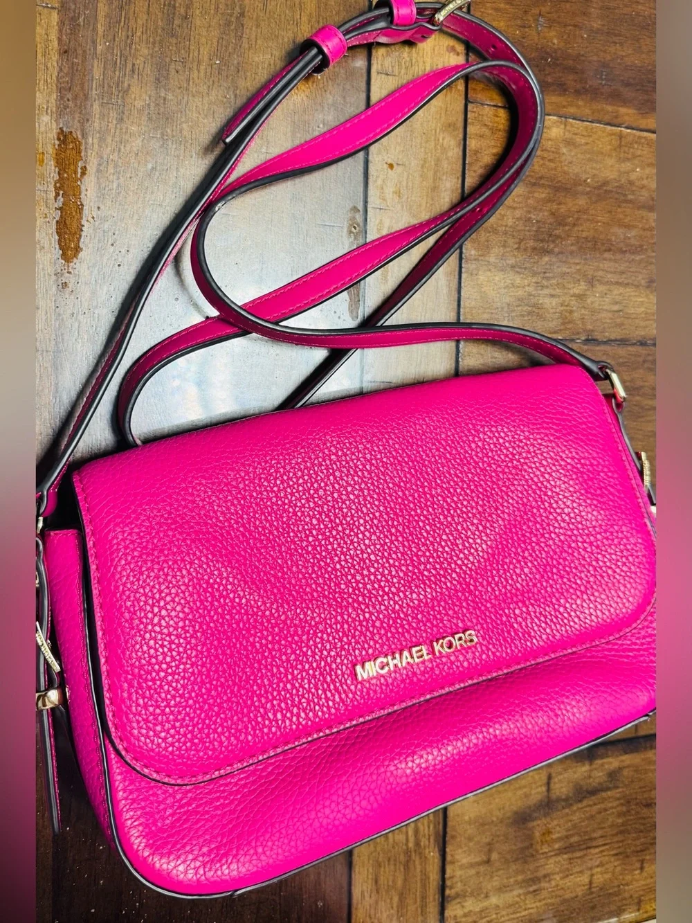 Michael Kors Pink Pebbled Leather Crossbody Bag